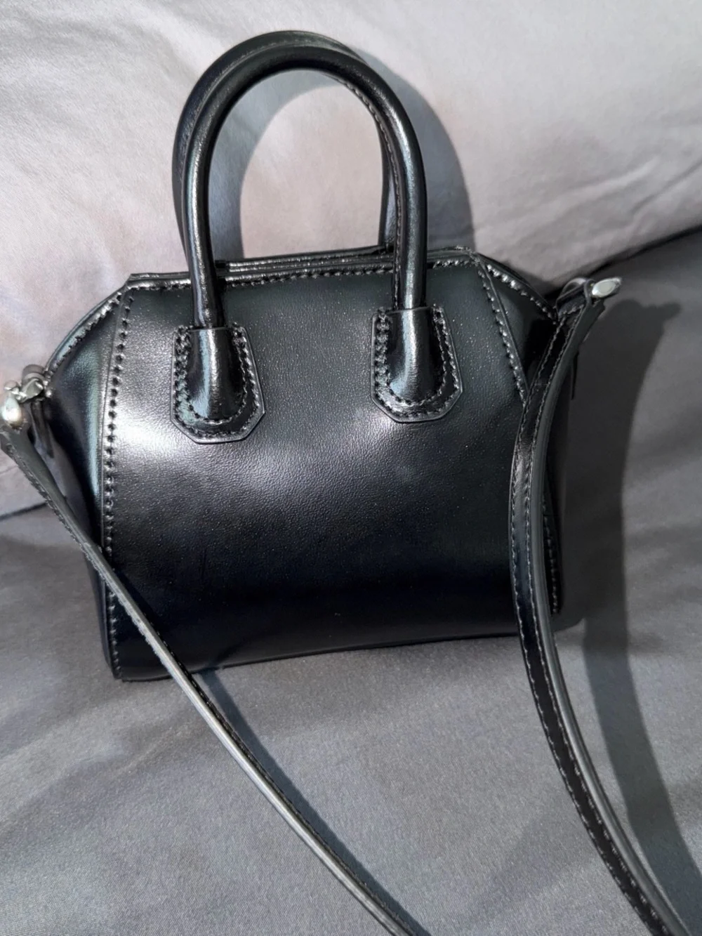 Givenchy Black Micro Antigona Leather Satchel
